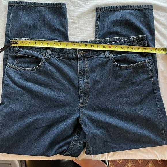 Duluth Trading Co Mens Dark Wash Denim Heavy Cotton Workwear Blue Jeans-44”x32” - Picture 6 of 12